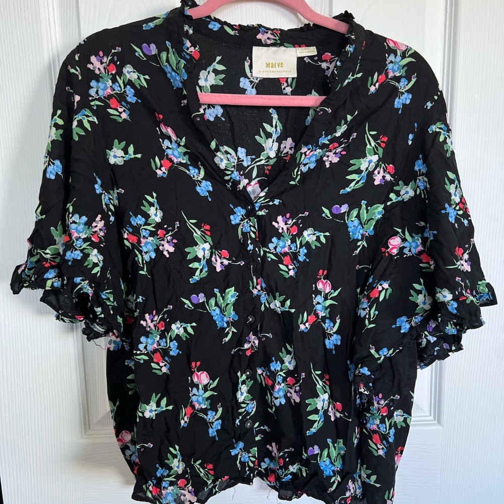 Anthropologie Floral Blouse